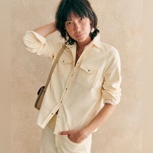 Sézane Rayanna Corduroy Shirt in Ecru, Size 4